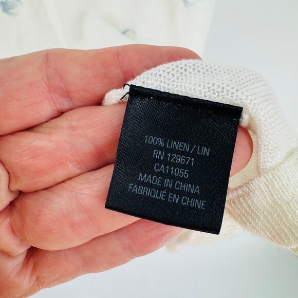 Skull Cashmere Linen Skull Print Tank Top Large Lightweight Edgy Knit - Picture 7 of 8